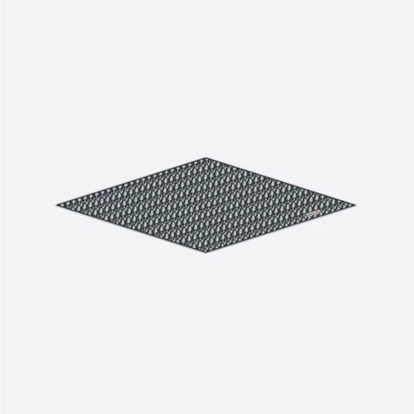 Dior Oblique Dior Diamond Silk Twill Scarf Navy - Picture 1 of 7